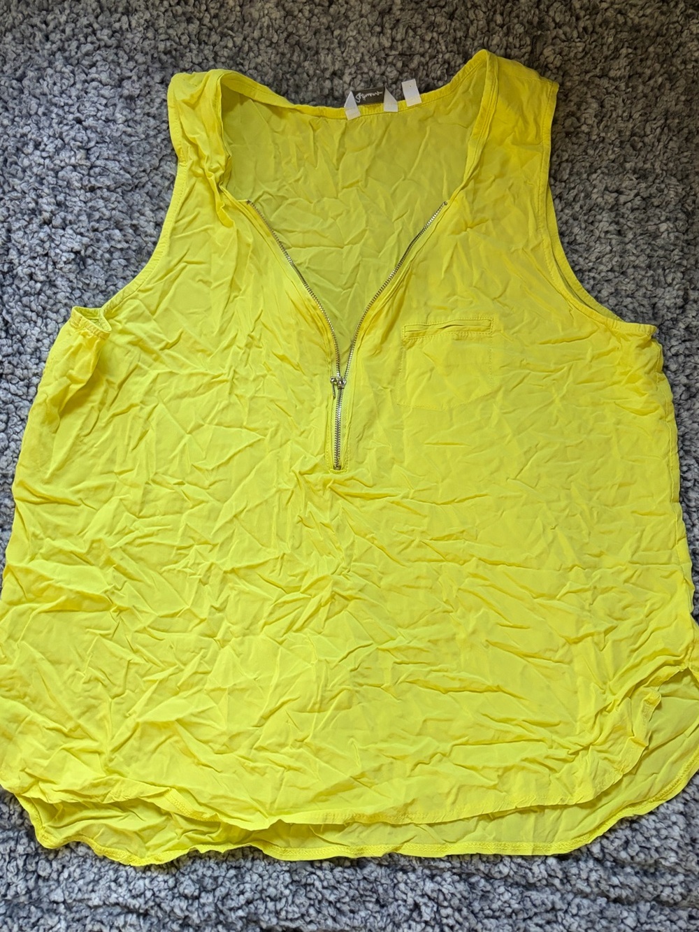 Reitmans Yellow Sleeveless Zip-Front Tank Top